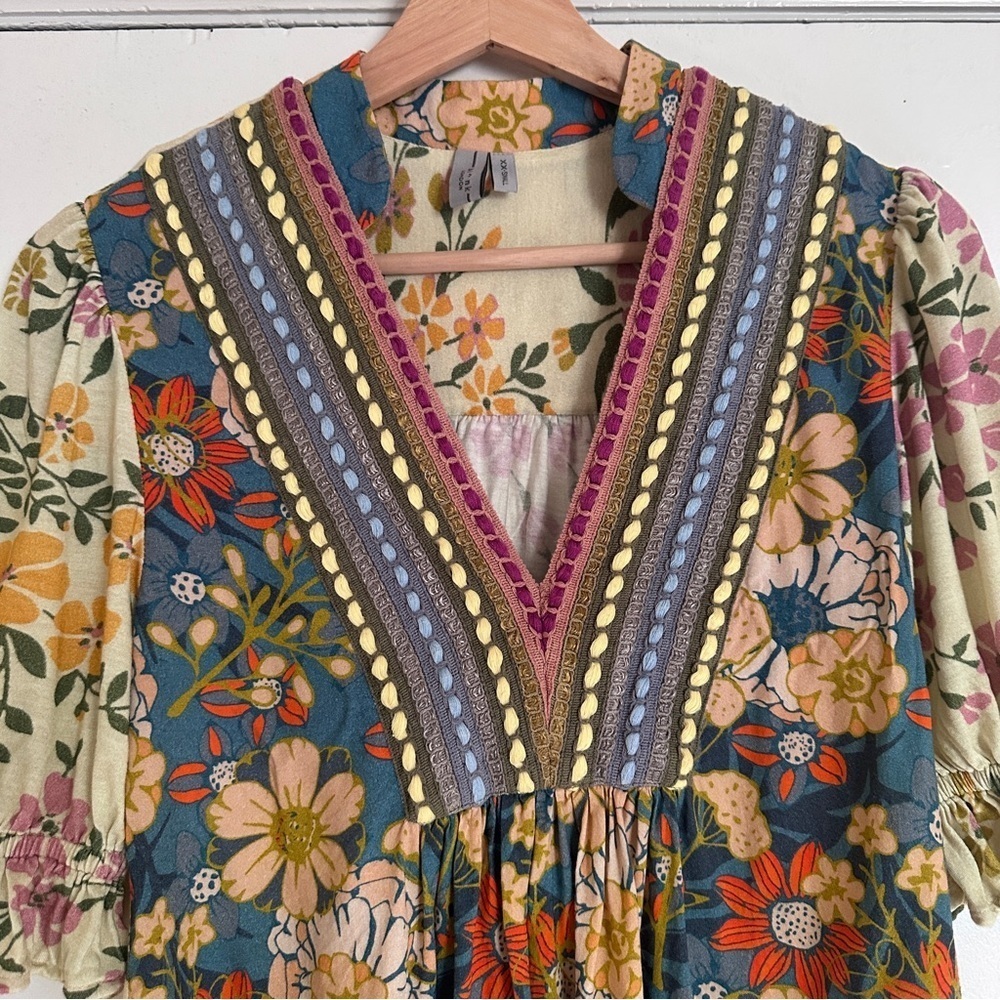 Anthropologie Bl-nk London Top Women's XXS Stephanie Floral Boho Blouse Floral - Picture 6 of 11